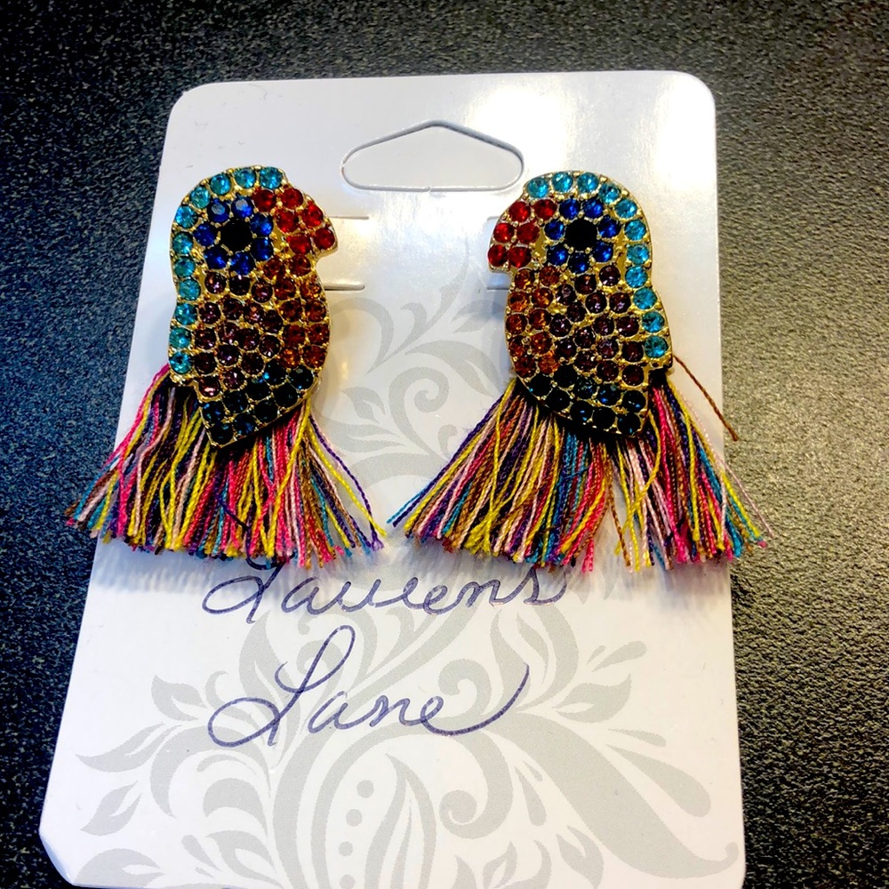 Multicolored Tropical Parrot Earrings